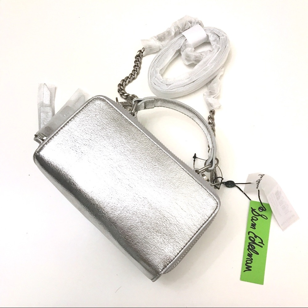Sam Edelman Silver Colby Crossbody Box Bag